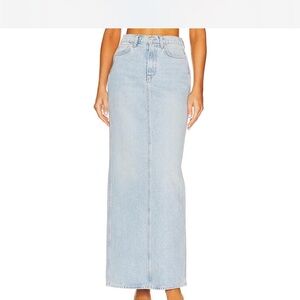 GRLFRND 'Amara' Blue Cotton Pencil Skirt